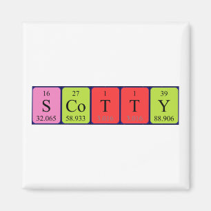 Scotty periodieke table name magnet