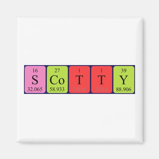 Scotty periodieke table name magnet (Voorkant)