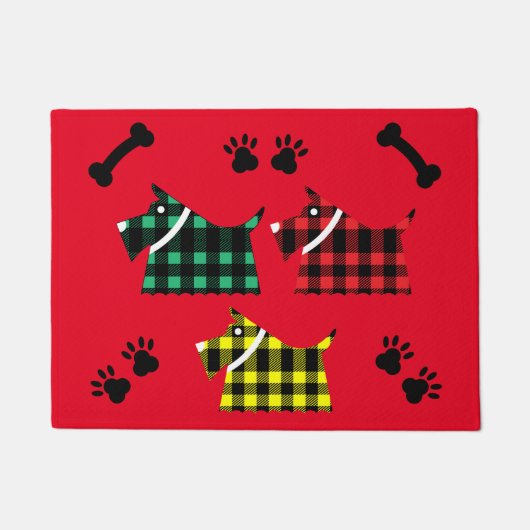 Scotty Terrier Dogs Cute Funny Terriers Briet Than Deurmat (Voorkant)