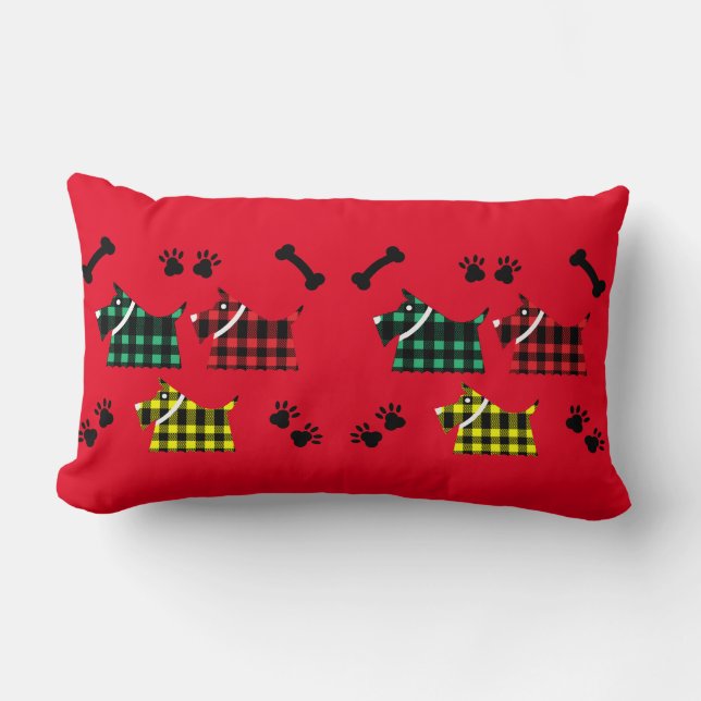 Scotty Terrier Dogs Cute Funny Terriers Briet Than Kussen (Voorkant)