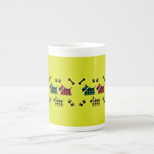 Scotty Terrier Dogs Cute Funny Terriers Briet Than Porselein Kop (Voorkant)