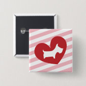 Scotty Valentijn Vierkante Button 5,1 Cm (Voorkant /achterkant)