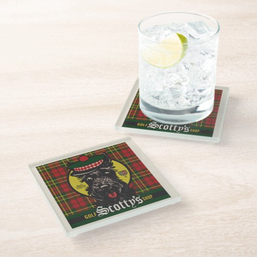 Scotty's Golf Shop Glazen Onderzetter (Schuin)