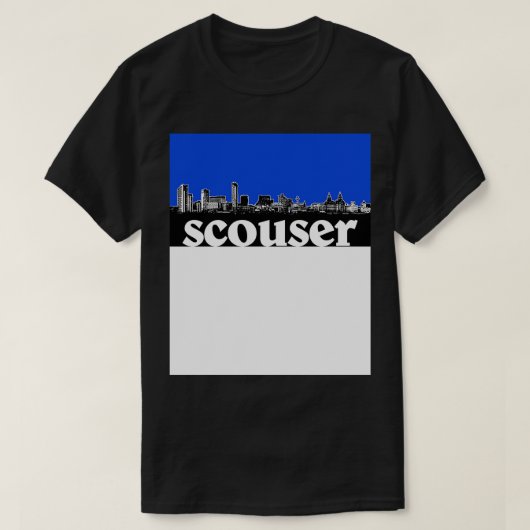 Scouser Liverpool Blue Skyline Design T-shirt (Design voorkant)
