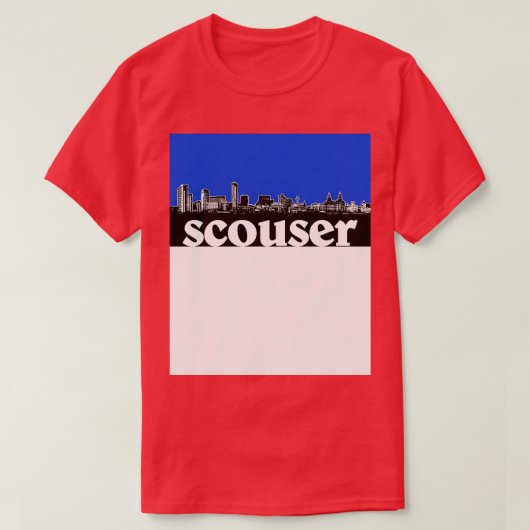 Scouser Liverpool Blue Skyline Design T-shirt (Design voorkant)