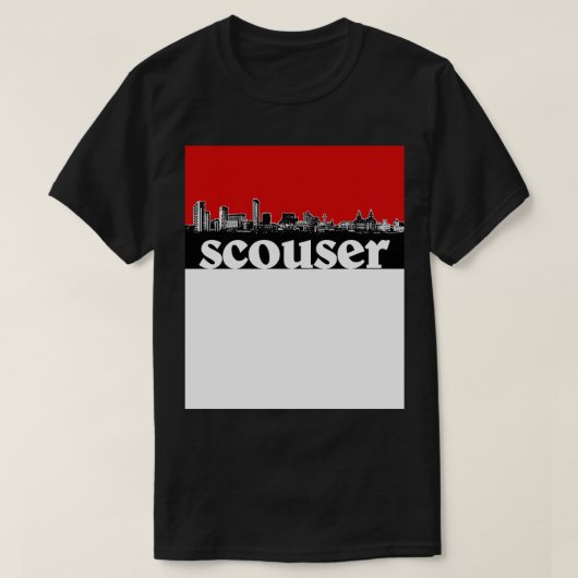 Scouser Liverpool Red Skyline Design T-shirt (Design voorkant)