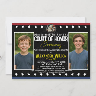Scout Achievement Ceremony Invitation with Photos Kaart