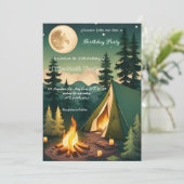 scout Camping party verjaardagsuitnodiging Kaart (Staand voorkant)