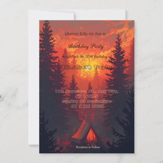 scout comping party invitations kaart (Voorkant)