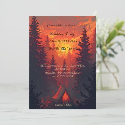 scout comping party invitations kaart (Staand voorkant)