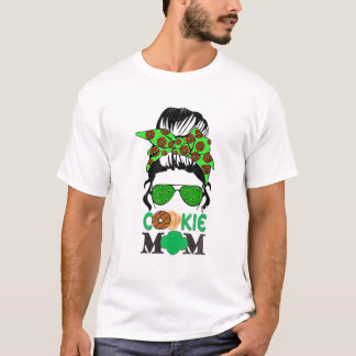 Scout Cookie Ma Girl Troop Messy Bun Sunbril T-shirt