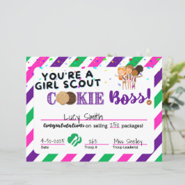 Scout die Cooke Boss Award verkoopt