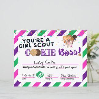 Scout die Cooke Boss Award verkoopt