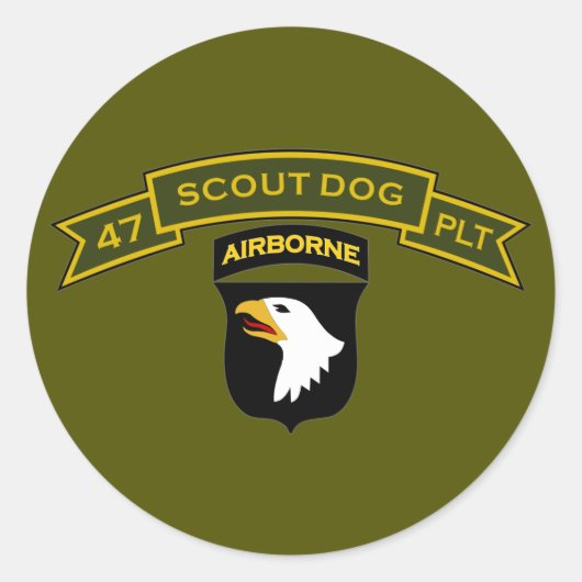 Scout Dog Platoons Ronde Sticker (Voorkant)