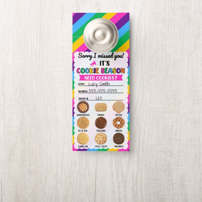 Scout Gestreepte Cookies Door Hanger (Op knop)