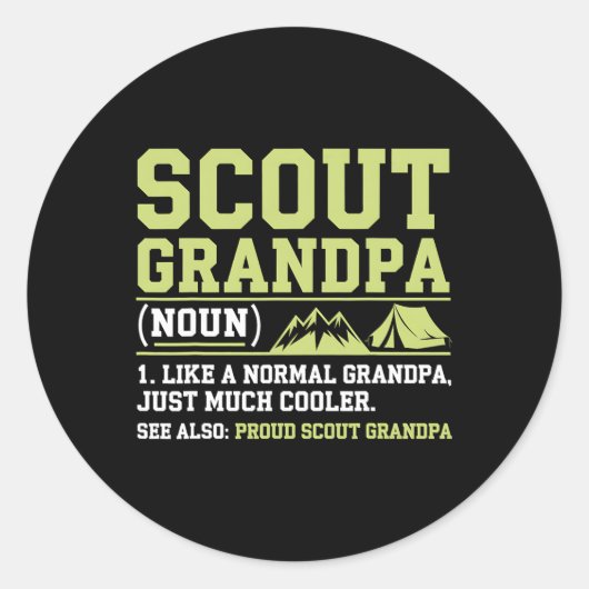 Scout Grandpa Funny Camping Hiking Mountain Gift  Ronde Sticker (Voorkant)