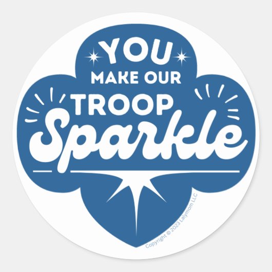 Scout Je laat onze Troop schitteren Ronde Sticker (Voorkant)