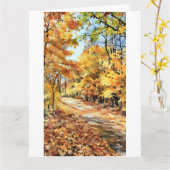 Scout Lake Park in herfst Computer Watercolor Kaart (Gele Bloem)