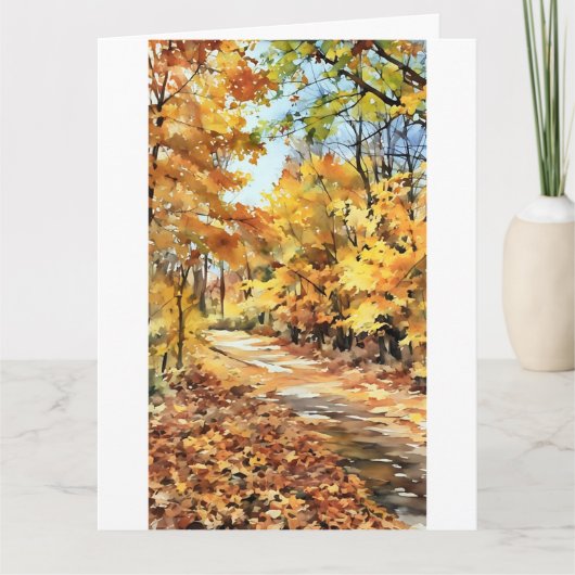Scout Lake Park in herfst Computer Watercolor Kaart (Voorkant)