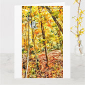 Scout Lake Park in herfst computeraquarel Kaart (Gele Bloem)