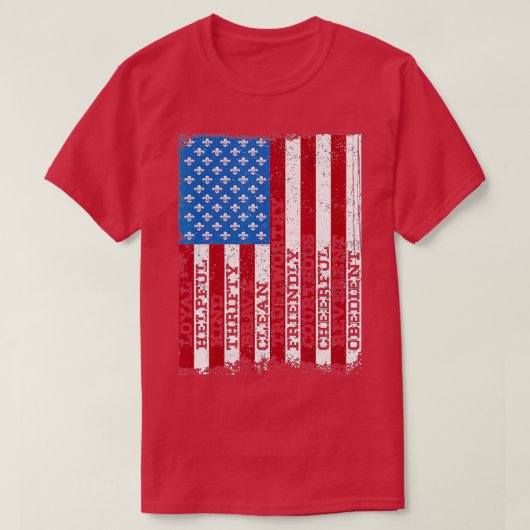 Scout Law Patriotic Scouting Lover US Flag Boy Gir T-shirt (Design voorkant)