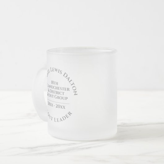 Scout Leader Frosted Glass Coffee Mok (Voorkant links)