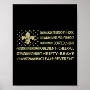 Scout Leider Funny Scout Camping Camo Us Amerika F Poster