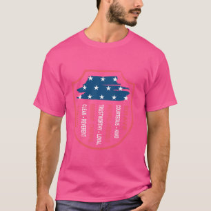 Scout Leider Grappige Scout Camping Camo US Americ T-shirt