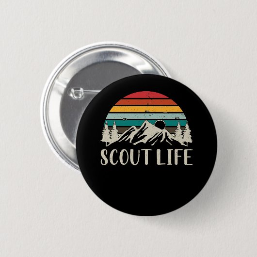 Scout Natuur Forest Mountain Camper Adventure Ronde Button 5,7 Cm (Voorkant /achterkant)