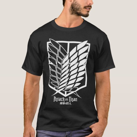 Scout Regiment Embleem Attack onitan retro T-shirt (Voorkant)