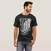 Scout Regiment Embleem Attack onitan retro T-shirt (Voorkant volledig)