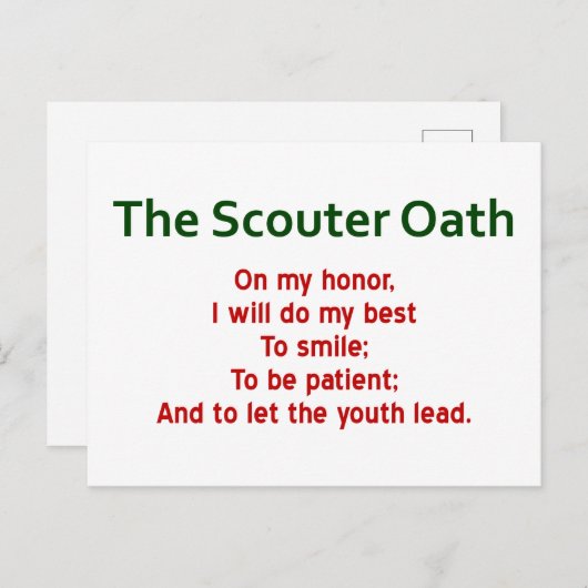 Scouter Oath Briefkaarten (Scout Oath Spoof) (Voorkant / Achterkant)