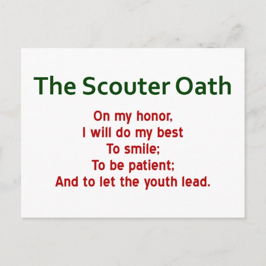 Scouter Oath Briefkaarten (Scout Oath Spoof) (Voorkant)