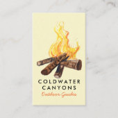 Scoutgids voor kampvuur buiten de deur voor hike-a visitekaartje (Voorkant)