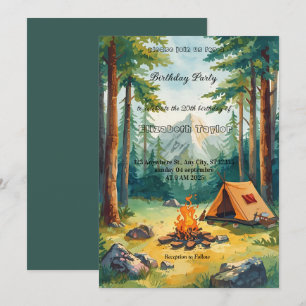 Scouting camping feest verjaardagsuitnodiging kaart