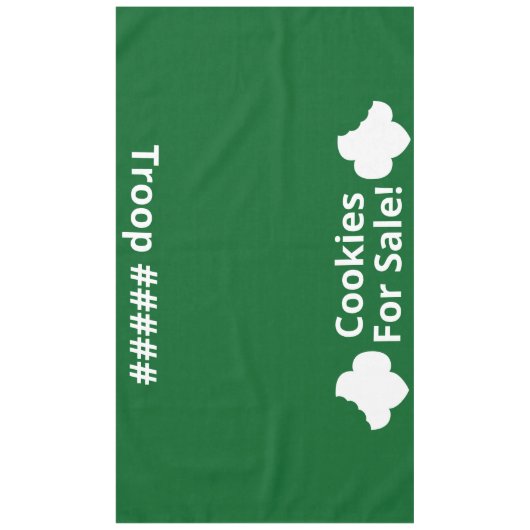 Scouting Cookies te koop & Troop tafelkleed (Voorkant)