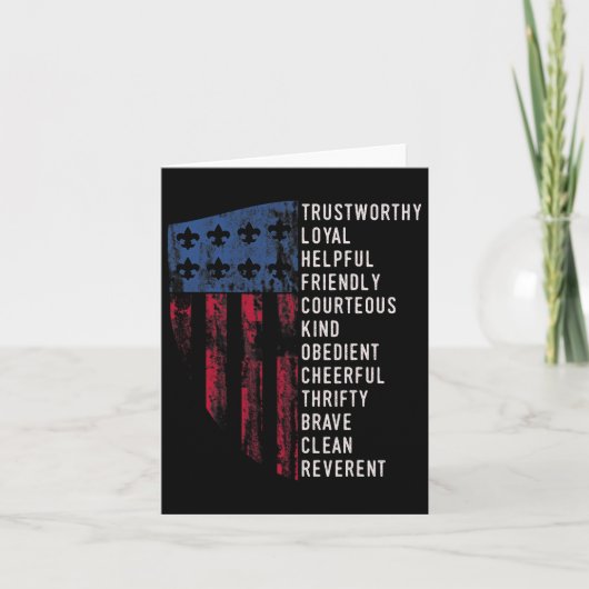  Scouting Gift US America Flag Scouting Law Kaart (Voorkant)
