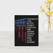  Scouting Gift US America Flag Scouting Law Kaart (Gele Bloem)