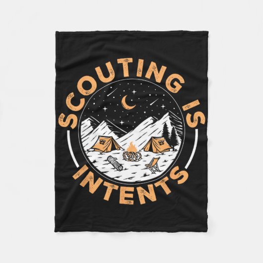 Scouting Is Intents Verkenner Grappig Kamperen 1 Fleece Deken (Voorkant)