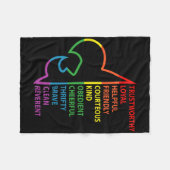 Scouting Law Scouting Camping Rainbow Colorful  Fleece Deken (Voorkant (Horizontaal))
