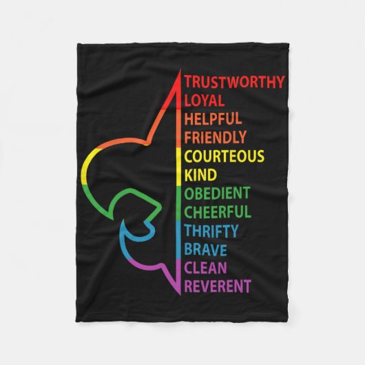 Scouting Law Scouting Camping Rainbow Colorful  Fleece Deken (Voorkant)