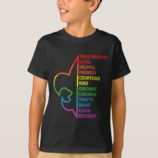 Scouting Law Scouting Camping Rainbow Colorful  T-shirt (Voorkant)