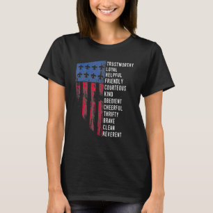 Scouting US America Flag Scouting Law T-shirt