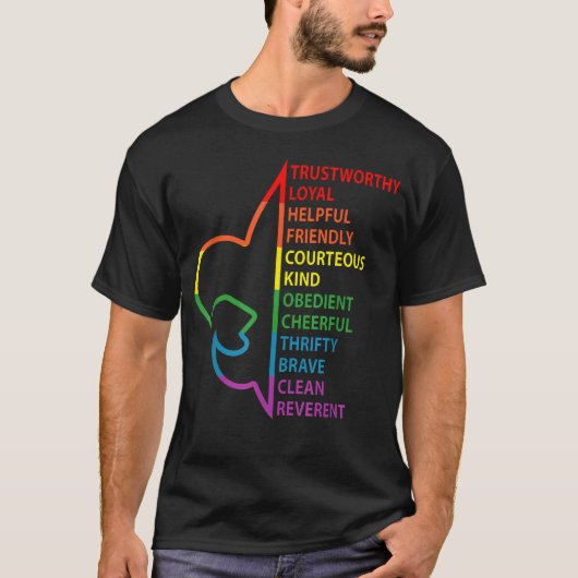 Scouting Wet Scouting Kamperen Regenboog T-shirt (Voorkant)