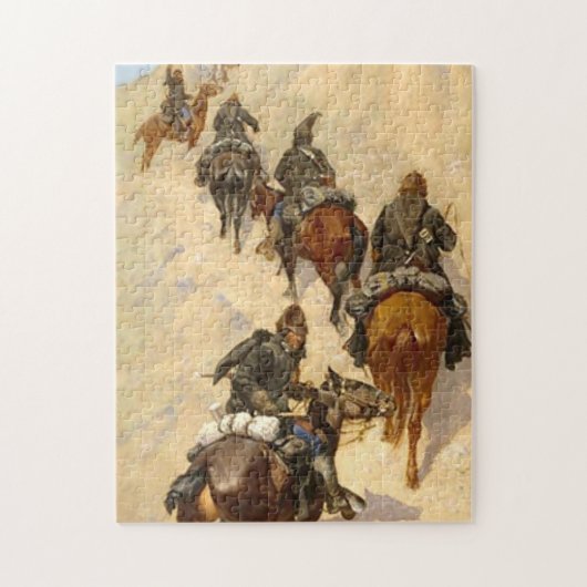 Scouts die de berg Frederic Remington beklimmen Legpuzzel (Verticaal)
