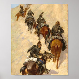 Scouts die de berg Frederic Remington beklimmen Poster