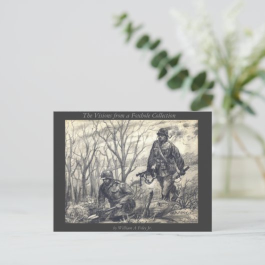 Scouts graven in briefkaart (Staand voorkant)