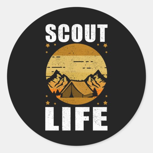 Scoutsduur | Camping Scouting Gift Ronde Sticker (Voorkant)