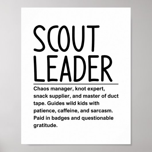 Scoutsleider Poster (Voorkant)