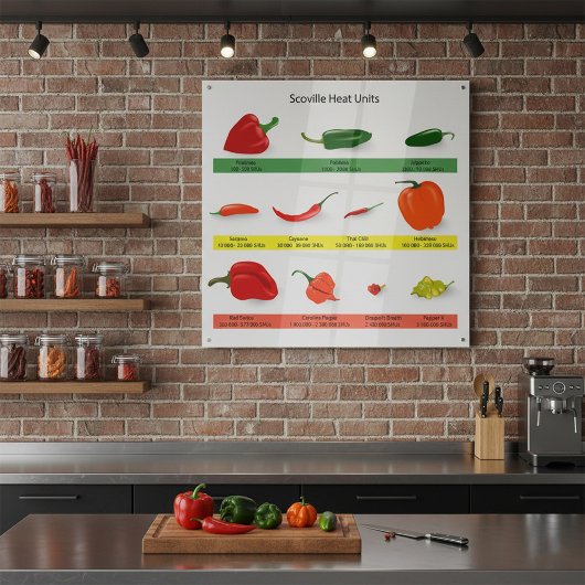 Scoville Heat Units Grafiek – Kruidige peper Gids Perfect Poster